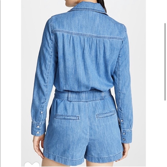New Veronica Beard Keenan Denim Romper - Picture 3 of 4